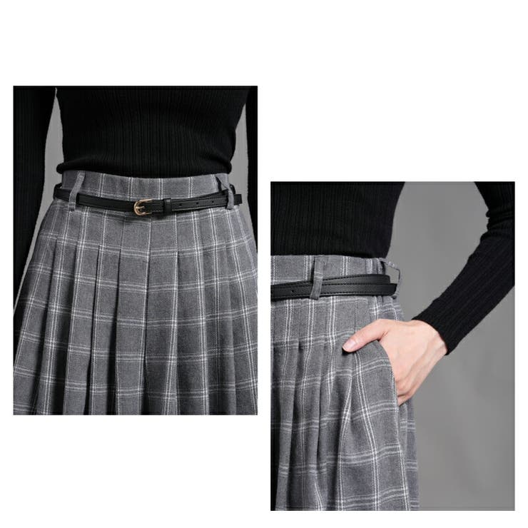 細ベルト付きガウチョパンツ  レディース ボトムス | Fetchcollectionボトムス専門店 | 詳細画像8 