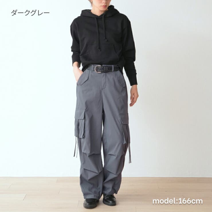 合皮ベルトカーゴパンツ スタッズ付 紐垂れデザイン | Fetchcollectionボトムス専門店 | 詳細画像6 