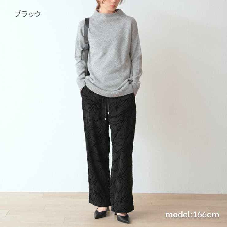 ベイカーワイドパンツ  ボタニカル大柄系フロッキープリント レディース | Fetchcollectionボトムス専門店 | 詳細画像5 