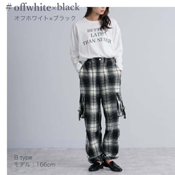 Y*i様 off-white チェック柄 カーゴポケット付きスラックスパンツ 4 Y*i様 off-white チェック柄 カーゴポケット付きスラックスパンツ 4 Y*