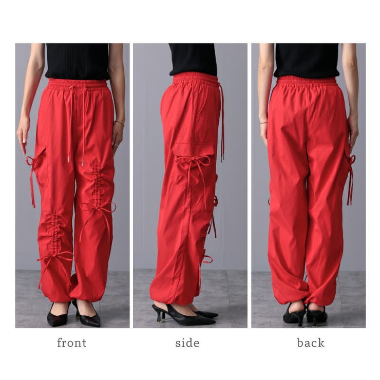 リボン付き パラシュート カーゴパンツ | Fetchcollectionボトムス専門店 | 詳細画像13