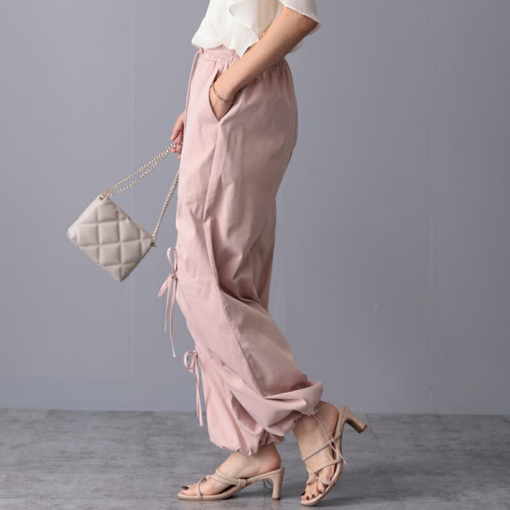 リボン付き パラシュート カーゴパンツ | Fetchcollectionボトムス専門店 | 詳細画像3