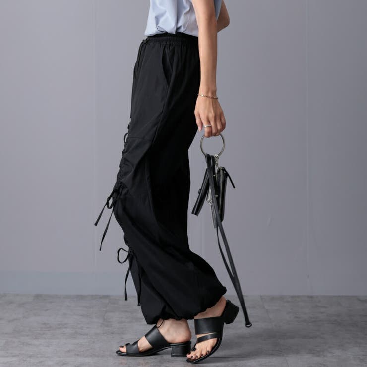 リボン付き パラシュート カーゴパンツ | Fetchcollectionボトムス専門店 | 詳細画像9