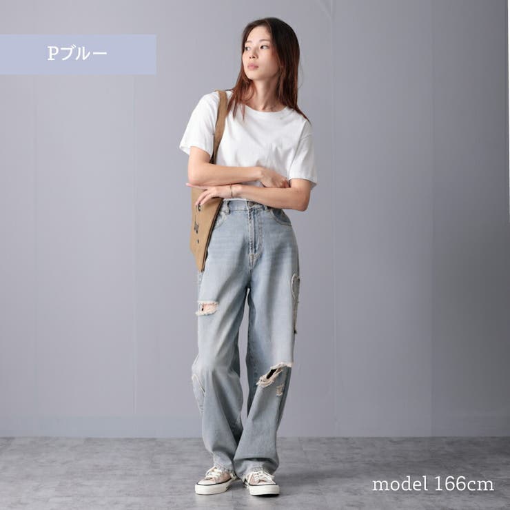 ハートパッチワーク スケーターデニムパンツ 10ozスラブデニム