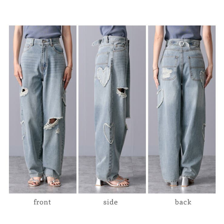 ハートパッチワーク スケーターデニムパンツ 10ozスラブデニム [品番：TWPW0001598]｜Fetch（フェッチ）のレディースファッション通販｜SHOPLIST（ショップリスト）