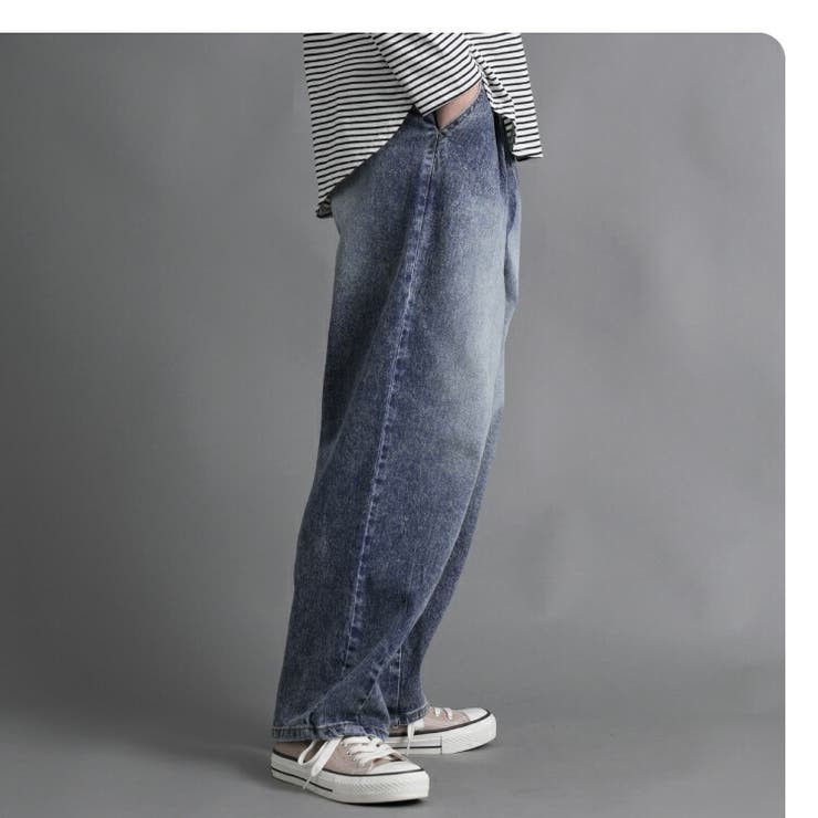 ayane新品未使用⭐アジャスター付き　タックデニムパンツ⭐ストレッチ素材 デニムパンツ