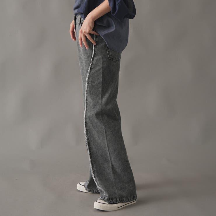 ラインフリンジ切替ベルボトムフレアパンツ  スラブデニム フリンジパネルシームラ… | Fetchcollectionボトムス専門店 | 詳細画像6 