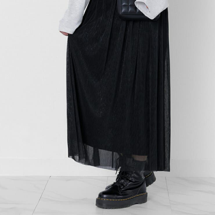 ラメ入 光沢 プリーツ[品番：TWPW0001563]｜Fetchcollectionボトムス