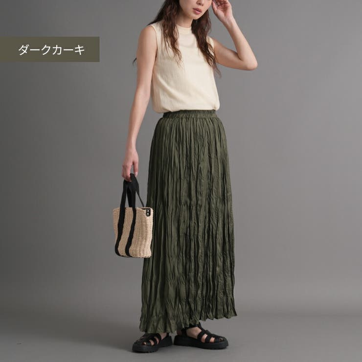クリンクルワッシャースカート ロングスカート スカート | Fetchcollectionボトムス専門店 | 詳細画像4 