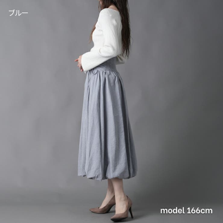 華eLLa メモリーバルーンスカート ルーシュリボン バルーンスカート │[品番：TWPW0002080]｜Fetch