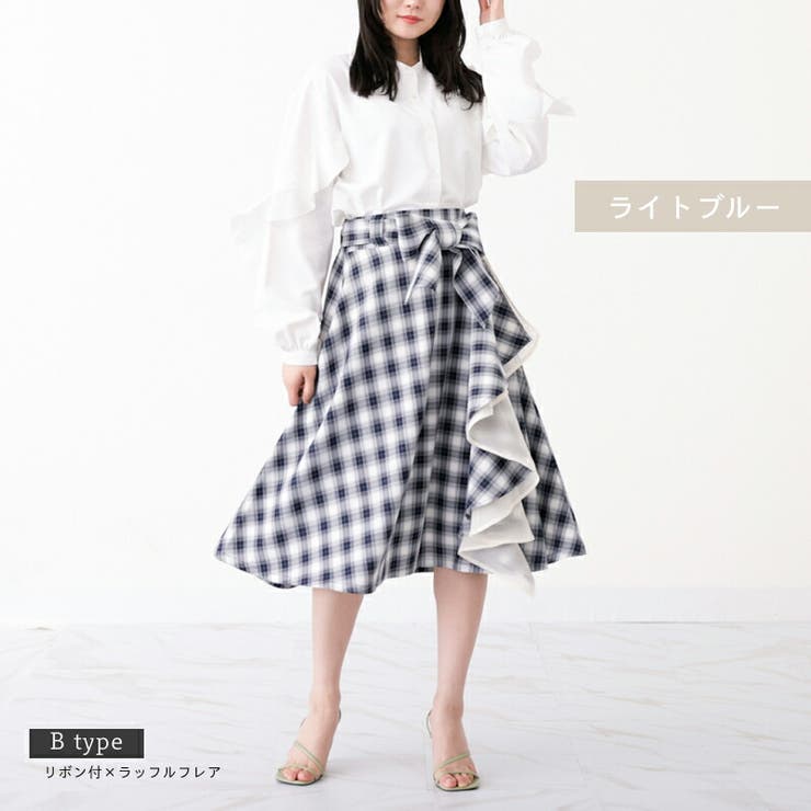 選べる2タイプ タータンチェックスカート フレアスカート | Fetchcollectionボトムス専門店 | 詳細画像9 