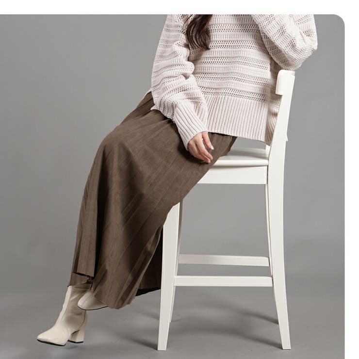 マシュマロタッチスエード ランダムプリーツロングスカート 90cm丈 | Fetchcollectionボトムス専門店 | 詳細画像15 