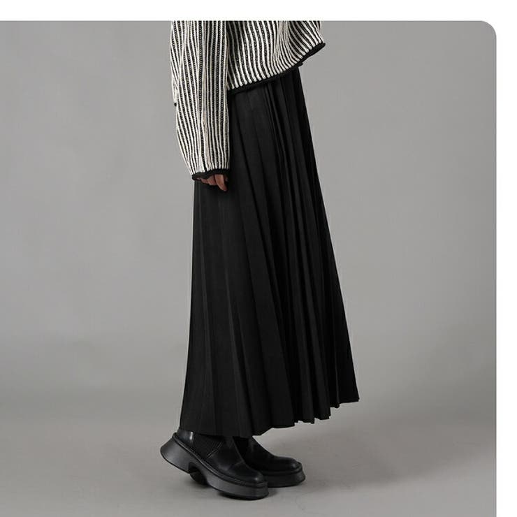 マシュマロタッチスエード ランダムプリーツロングスカート 90cm丈 | Fetchcollectionボトムス専門店 | 詳細画像17 