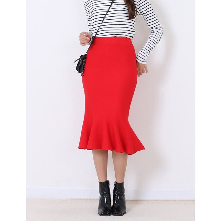 ニット ペプラムスカート ひざ丈スカート | Fetchcollectionボトムス専門店 | 詳細画像3 