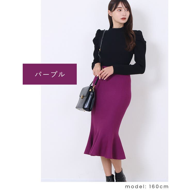 ニット ペプラムスカート ひざ丈スカート | Fetchcollectionボトムス専門店 | 詳細画像10 