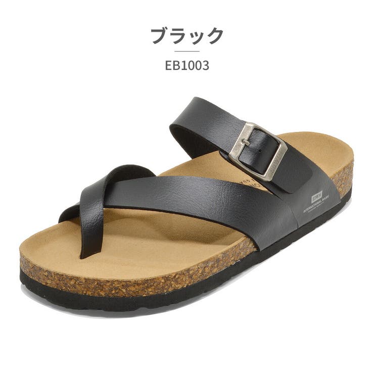 ブラック | エドウィン EDWIN サンダル ベルト 天然コルク | つるや