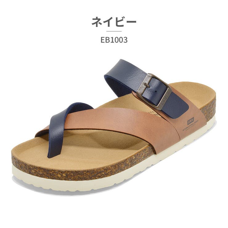 ネイビー | エドウィン EDWIN サンダル ベルト 天然コルク | つるや