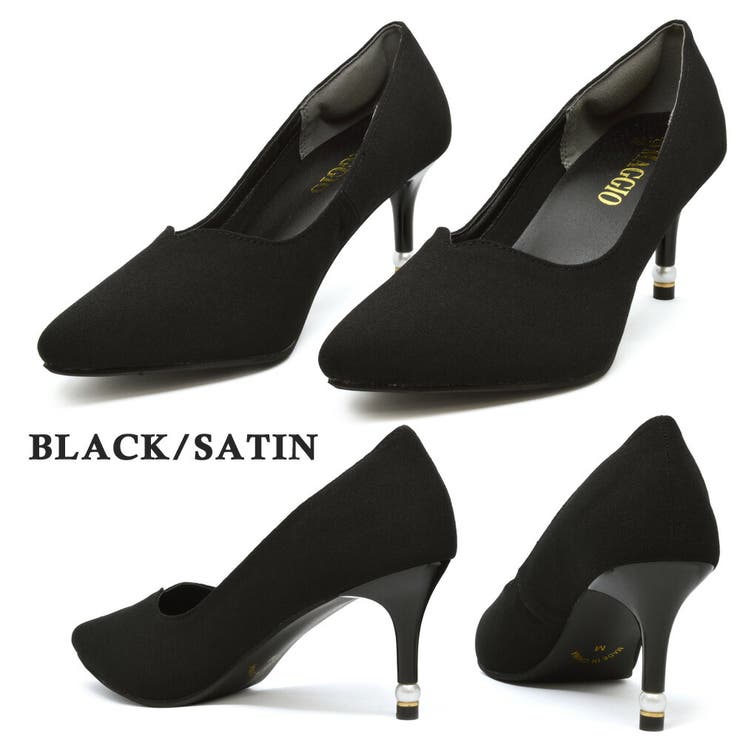 BL/SATIN | マッジオ パンプス レディース MAGGIO 7606 ピンヒール | つるや