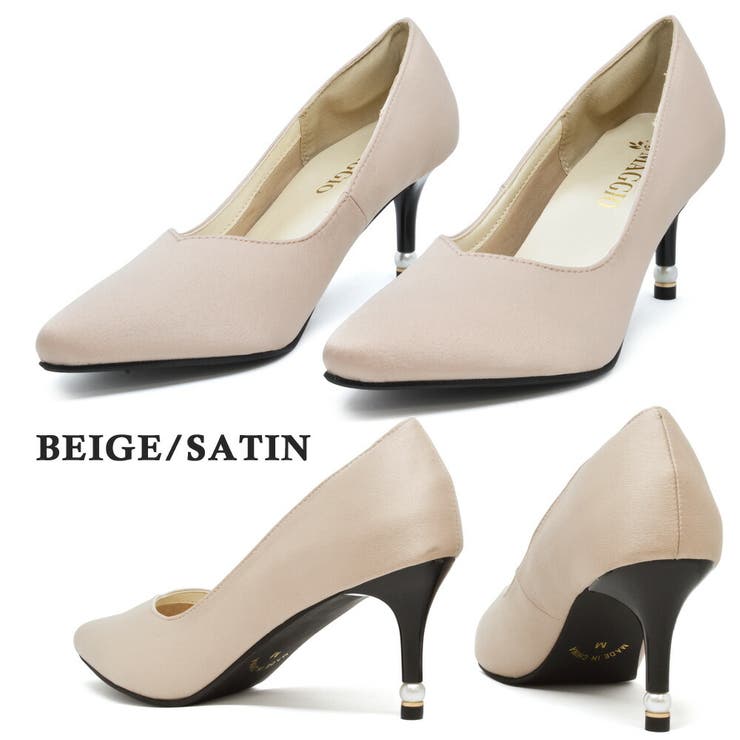 BG/SATIN | マッジオ パンプス レディース MAGGIO 7606 ピンヒール | つるや