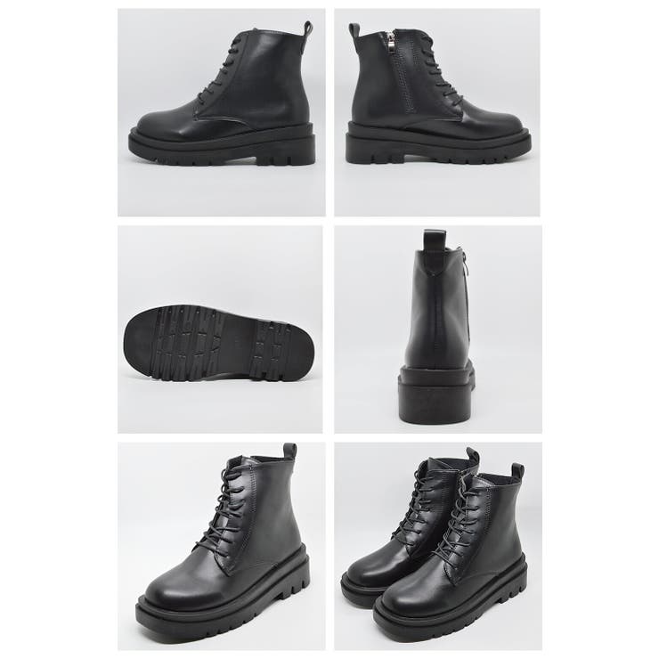 ブーツ レディース 5200 サイドファスナー レースアップブーツ 厚底 | つるや | 詳細画像3 