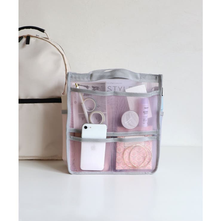 ピンク | メッシュバッグインバッグ縦型 | TRYSIL