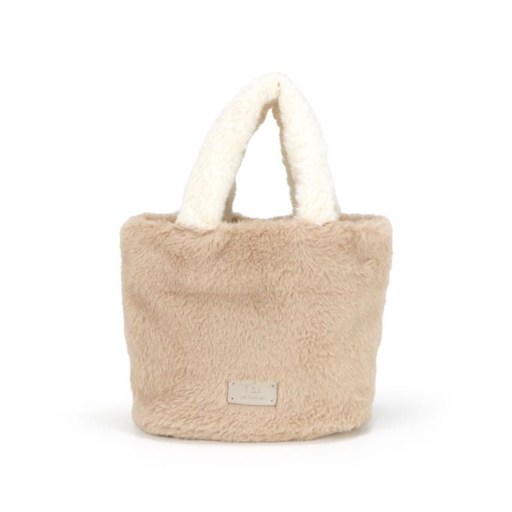 ベージュ | バイカラーファートートバッグ | TRYSIL