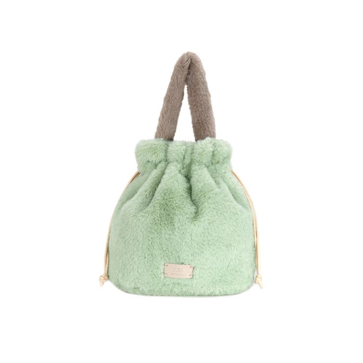 ミント | バイカラーファーワンハンドルバッグ | TRYSIL