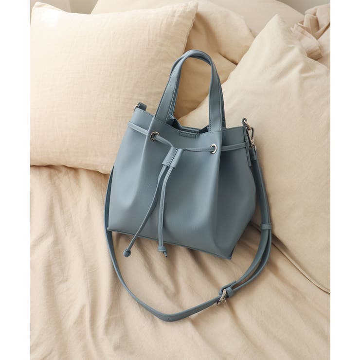 サックス | 【デイリー/ミディアムサイズ/2way】2way巾着トートバッグ | TRYSIL