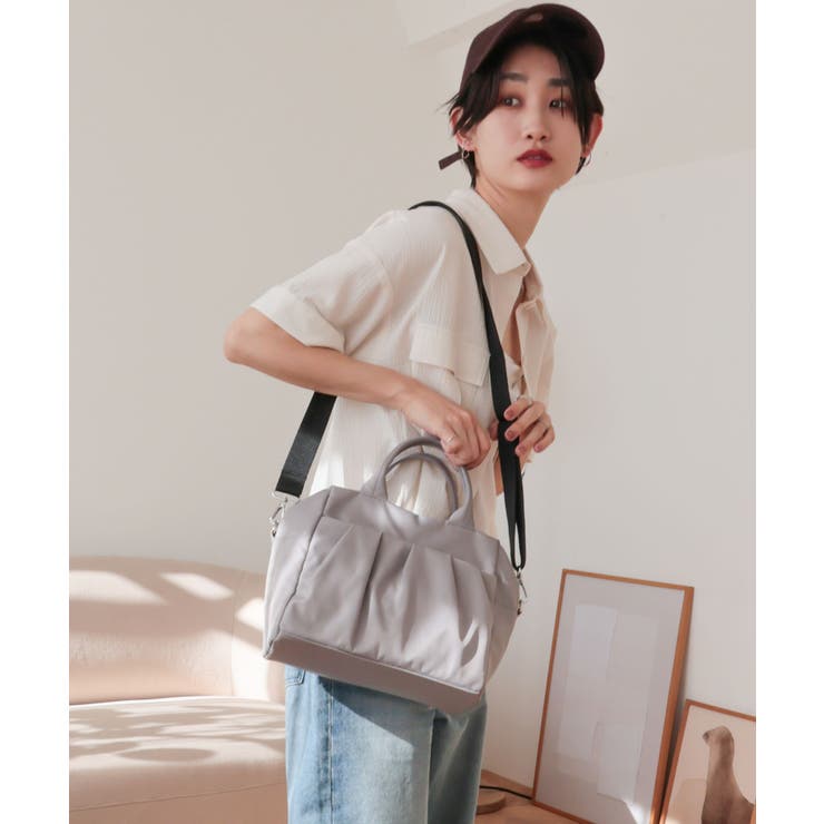 【旅行/軽量/2way】ギャザーポケット2WAYボストンバッグ | TRYSIL | 詳細画像2 