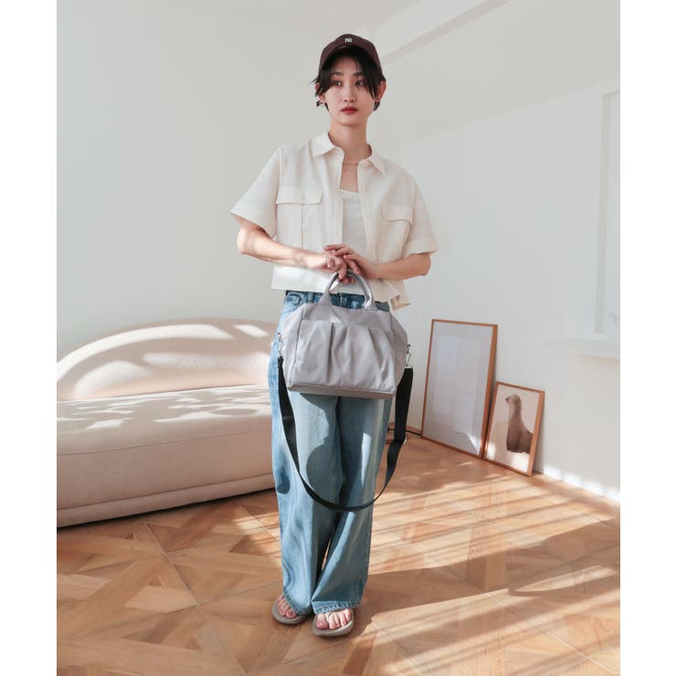 【旅行/軽量/2way】ギャザーポケット2WAYボストンバッグ | TRYSIL | 詳細画像4 