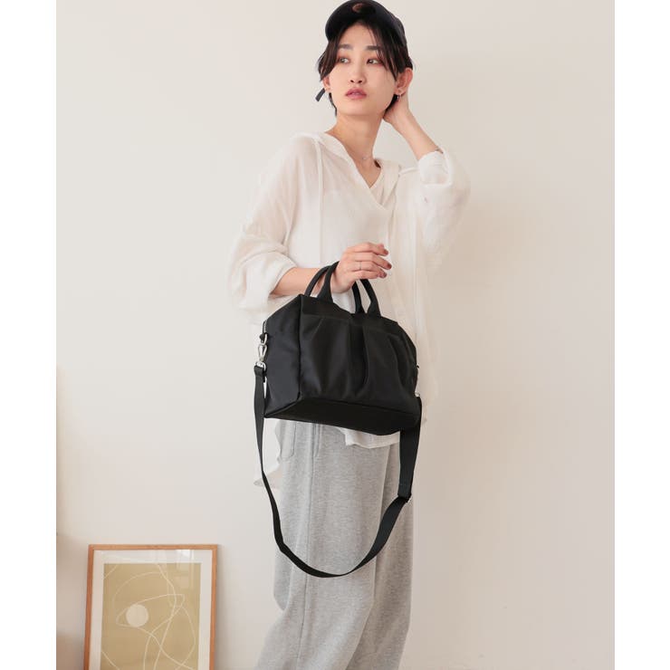 【旅行/軽量/2way】ギャザーポケット2WAYボストンバッグ | TRYSIL | 詳細画像7 