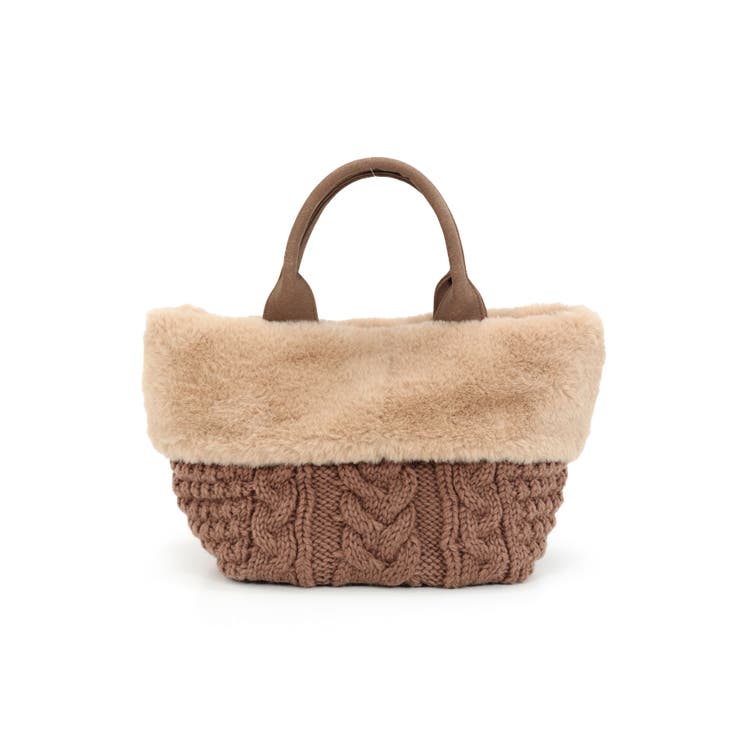 モカ | ニットフェイクファートートバッグ | TRYSIL