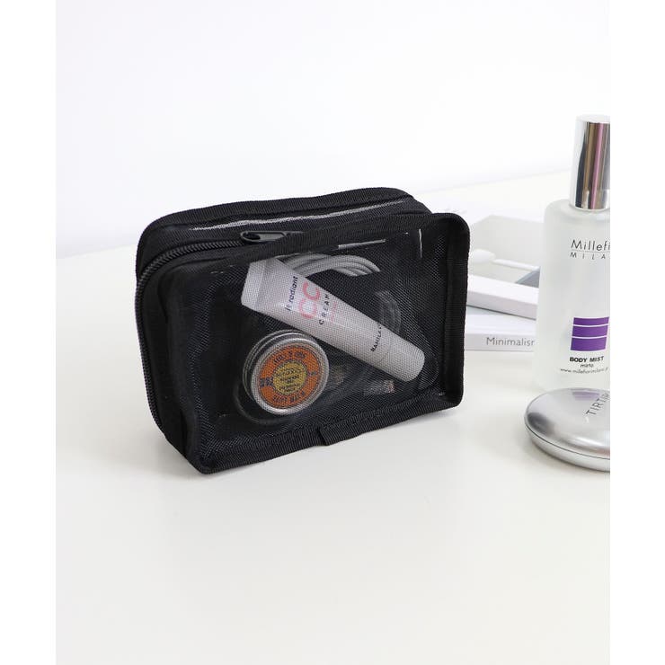 ブラック | メッシュスクエアポーチ | TRYSIL