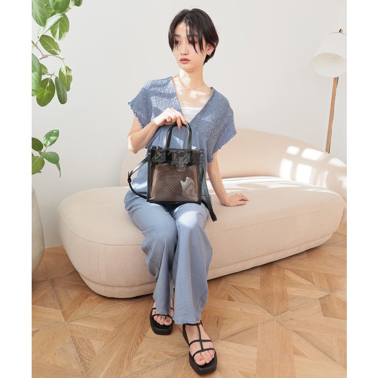 【デイリー ミディアムサイズ 2way】メッシュポーチ付き2wayクリアトートバ… | TRYSIL | 詳細画像12 
