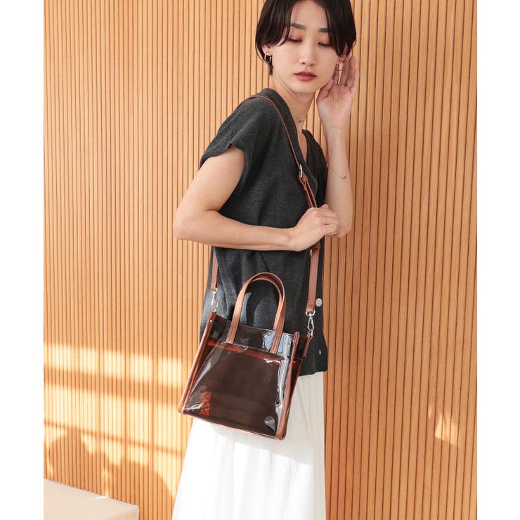 【デイリー ミディアムサイズ 2way】メッシュポーチ付き2wayクリアトートバ… | TRYSIL | 詳細画像6 
