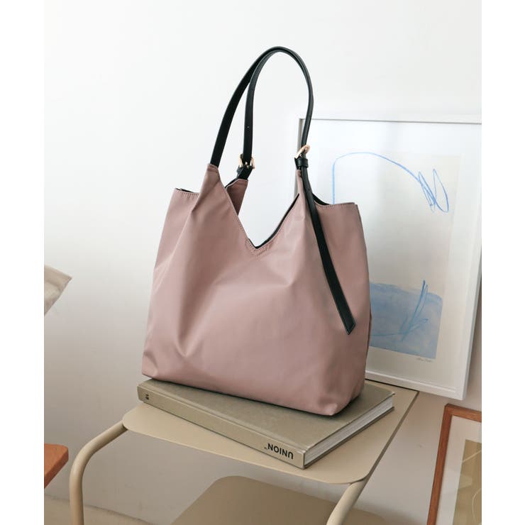 グレージュ | 【デイリー/軽量/シーズンレス】ベルトハンドルＶカットトートバッグ | TRYSIL