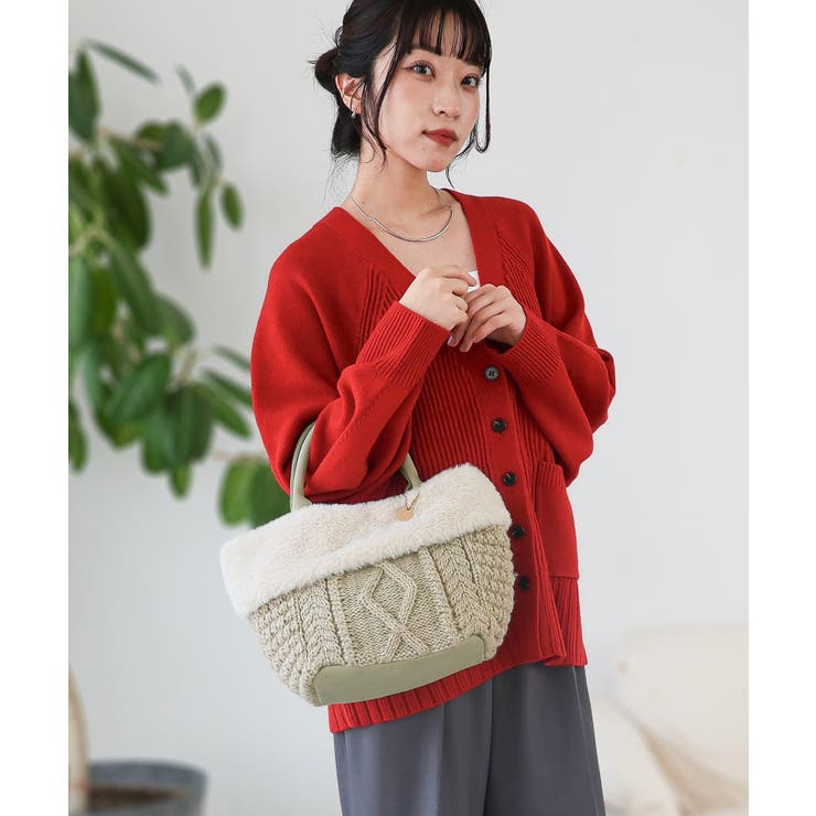 【大人女子/プレゼント/デイリー】ニットフェイクファートートバッグ | TRYSIL | 詳細画像7 