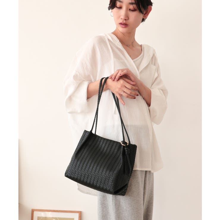 【コンパクト/デイリー/シーズンレス】編み込み風合皮ミニトートバッグ | TRYSIL | 詳細画像2 