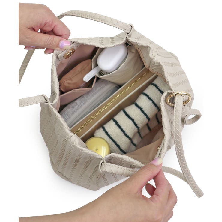 【コンパクト/デイリー/シーズンレス】編み込み風合皮ミニトートバッグ | TRYSIL | 詳細画像23 