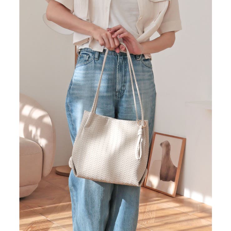 【コンパクト/デイリー/シーズンレス】編み込み風合皮ミニトートバッグ | TRYSIL | 詳細画像7 