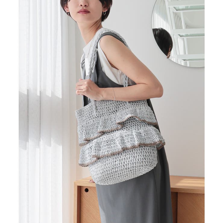 サックス | フリルペーパートートバッグ | TRYSIL