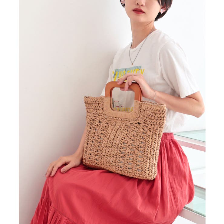 【ミディアムサイズ/デイリー/軽量】ウッドハンドルトートバッグ | TRYSIL | 詳細画像2 