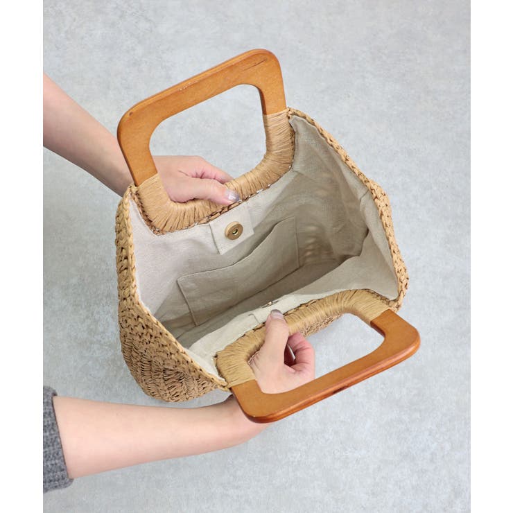 【ミディアムサイズ/デイリー/軽量】ウッドハンドルトートバッグ | TRYSIL | 詳細画像15 