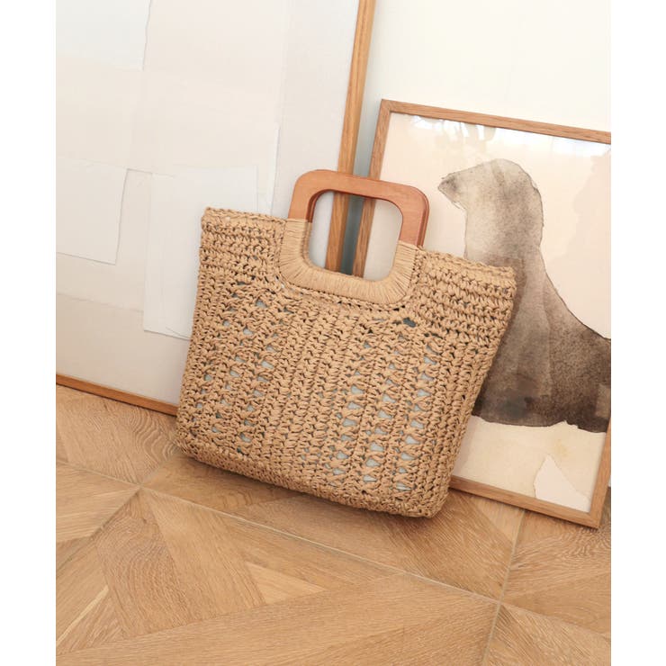 【ミディアムサイズ/デイリー/軽量】ウッドハンドルトートバッグ | TRYSIL | 詳細画像5 