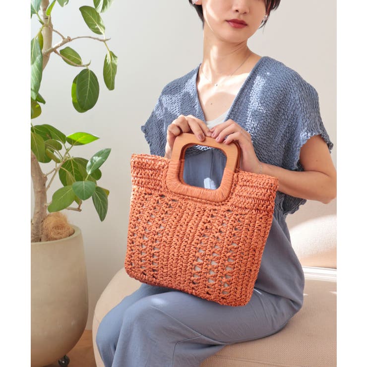 【ミディアムサイズ/デイリー/軽量】ウッドハンドルトートバッグ | TRYSIL | 詳細画像6 