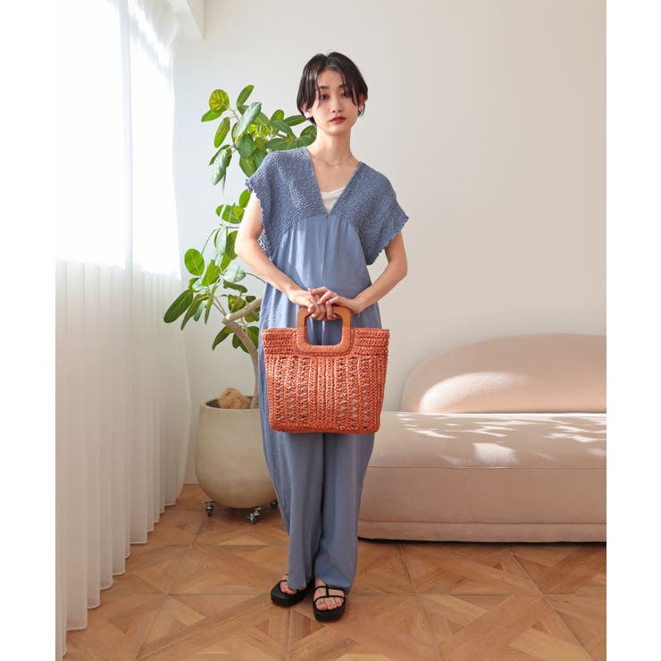 【ミディアムサイズ/デイリー/軽量】ウッドハンドルトートバッグ | TRYSIL | 詳細画像8 