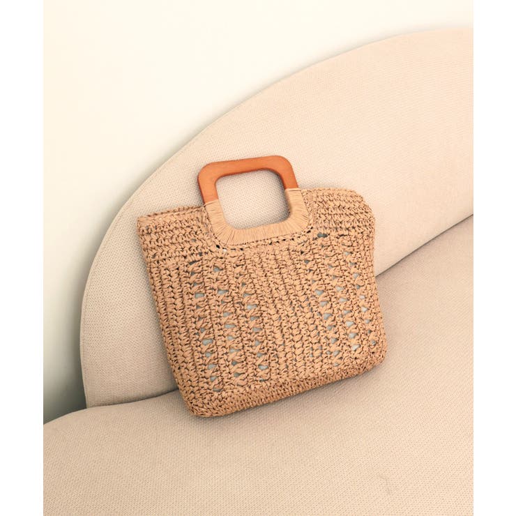 ベージュ | 【ミディアムサイズ/デイリー/軽量】ウッドハンドルトートバッグ | TRYSIL