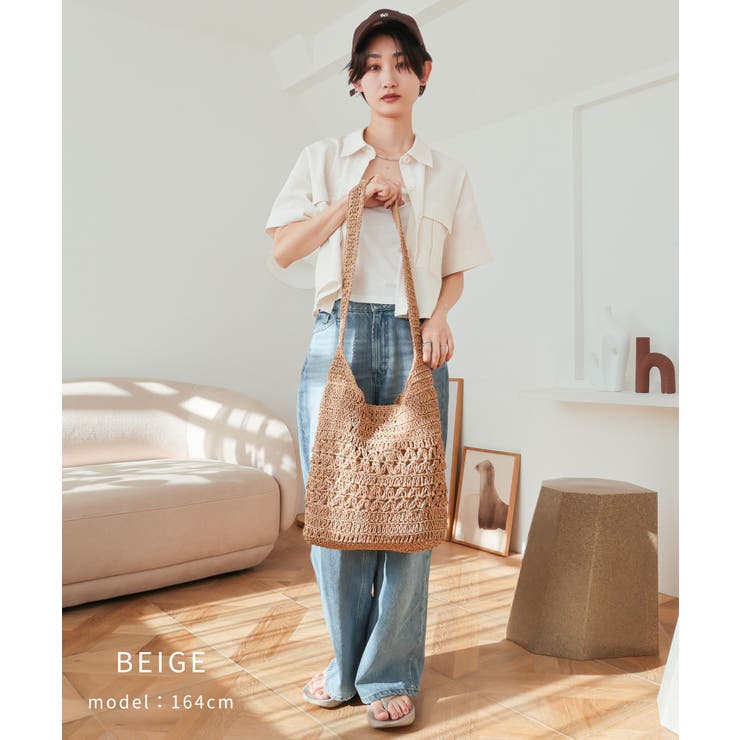 【デイリー/リゾート/カゴバッグ】ペーパーショルダーバッグ | TRYSIL | 詳細画像7 