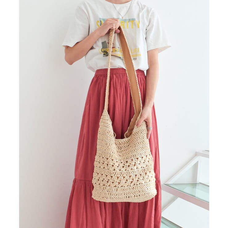 ナチュラル | 【デイリー/リゾート/カゴバッグ】ペーパーショルダーバッグ | TRYSIL