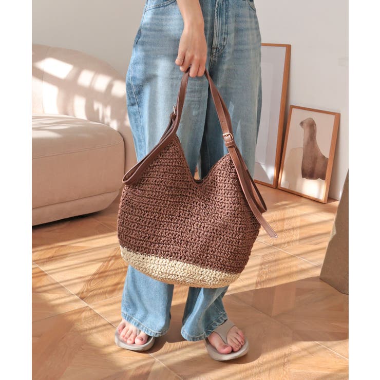 【カゴバッグ/デイリー/リゾート】ベルトハンドルペーパートートバッグ | TRYSIL | 詳細画像10 